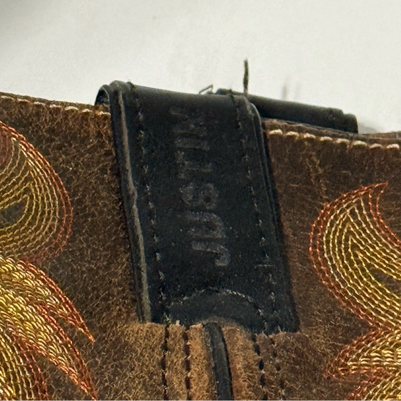 Justin Boots Black and Brown Western Composite Toe WK4818 Men’s Size 12D - Picture 8 of 12